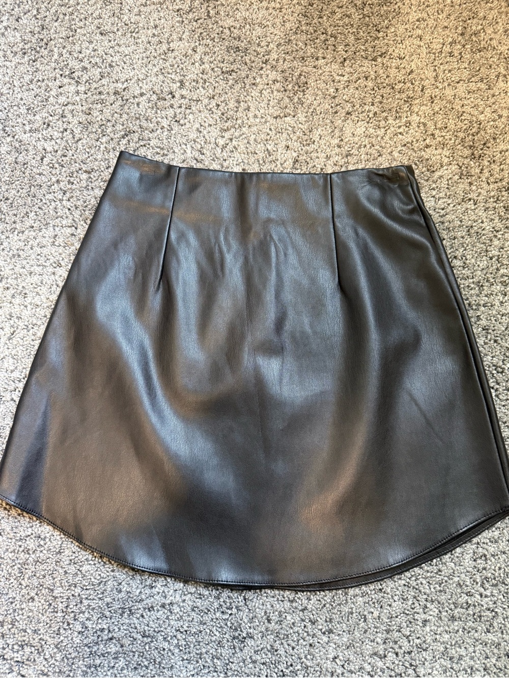 ASOS Black Faux Leather A-Line Mini Skirt